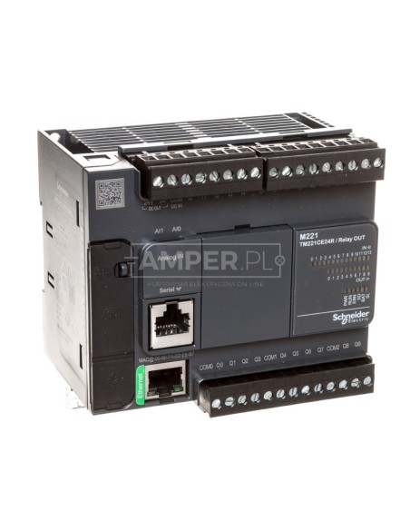 Sterownik programowalny 24 I/O przekaźnikowych Ethernet Modicon M221-24I/O TM221CE24R