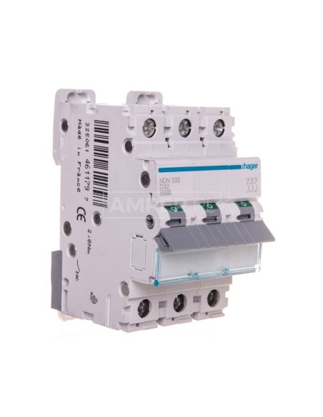 Wyłącznik nadprądowy 3P D 32A 10kA AC NDN332