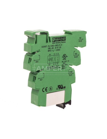 Moduł przekaźnikowy 2P 15A 24V DC PLC-RSC- 24DC/21-21 2967060