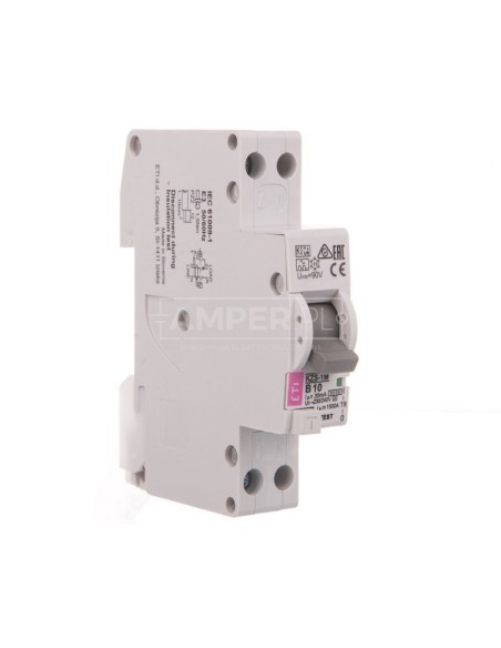 Wyłącznik różnicowo-nadprądowy 1P 10A B 0,03A typ A (zas. od dołu) KZS-1M 002175202