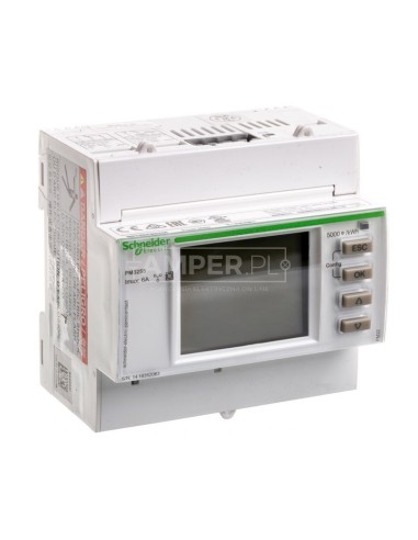 Miernik parametrów sieci z Modbus RS485 2we/2wy cyfrowe na szynę DIN METSEPM3255