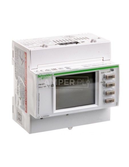 Miernik parametrów sieci z Modbus RS485 2we/2wy cyfrowe na szynę DIN METSEPM3255