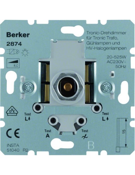 one.platform Ściemniacz obrotowy Tronic® z płynną regulacją 20-525 W, mechanizm 2874 Berker Hager