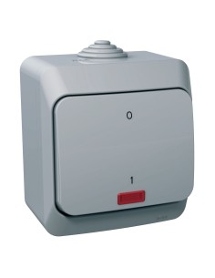 Cedar Plus - Łącznik 2-biegunowy z podświetleniem IP44 szary WDE000621 2