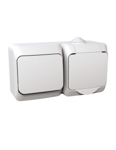 Cedar Plus - Zestaw łącznik + gniazdo IP44 biały WDE000580 2