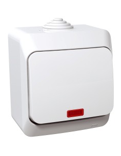 Cedar Plus - Łącznik 1-biegunowy z podświetleniem IP44 biały WDE000514 2