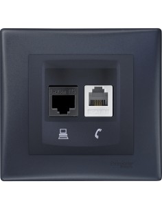 SEDNA GNIAZDO telefoniczno-komputerowe KAT.5E GRAFIT SDN5100270 SCHNEIDER 2