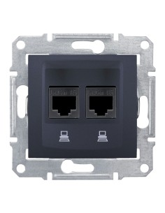 Sedna Gniazdo komputerowe 2x RJ45 kat.6 STP grafit SDN5000170 2