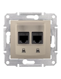 Sedna Gniazdo komputerowe 2x RJ45 kat.6 STP satyna SDN5000168 2
