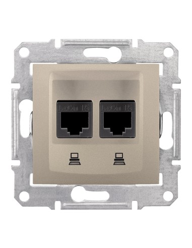 Sedna Gniazdo komputerowe 2x RJ45 kat.6 UTP satyna SDN4800168