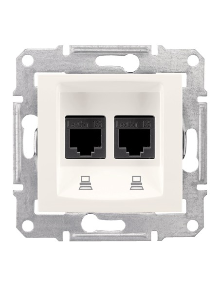 Sedna Gniazdo komputerowe 2x RJ45 kat.6 UTP krem SDN4800123