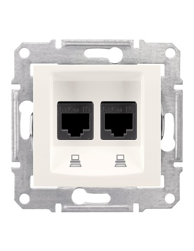 Sedna Gniazdo komputerowe 2x RJ45 kat.5e STP krem SDN4600123