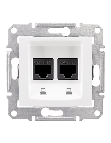 Sedna Gniazdo komputerowe 2x RJ45 kat.5e STP biały SDN4600121