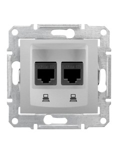 Sedna Gniazdo komputerowe 2x RJ45 kat.5e UTP aluminium SDN4400160 2