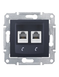 Sedna Gniazdo telefoniczne 2x RJ11 grafit SDN4201170 2