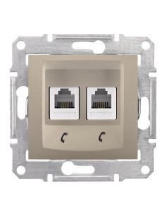 Sedna Gniazdo telefoniczne 2x RJ11 satyna SDN4201168 2