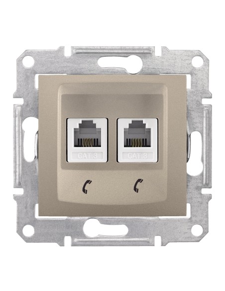 Sedna Gniazdo telefoniczne 2x RJ11 satyna SDN4201168