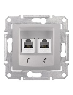 Sedna Gniazdo telefoniczne 2x RJ11 aluminium SDN4201160 2