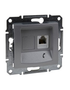 Sedna Gniazdo telefoniczne RJ11 aluminium SDN4101160 2