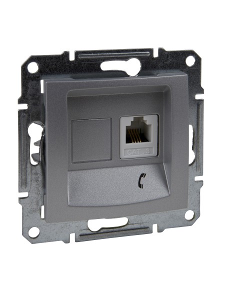 Sedna Gniazdo telefoniczne RJ11 aluminium SDN4101160
