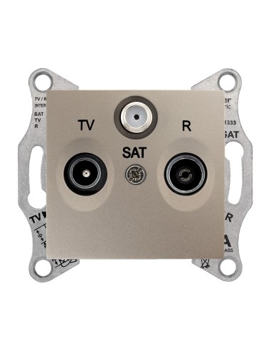Sedna Gniazdo R/TV/SAT przelotowe (8dB) satyna SDN3501268