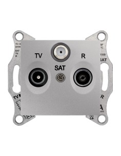 Sedna Gniazdo R/TV/SAT przelotowe (8dB) aluminium SDN3501260 2