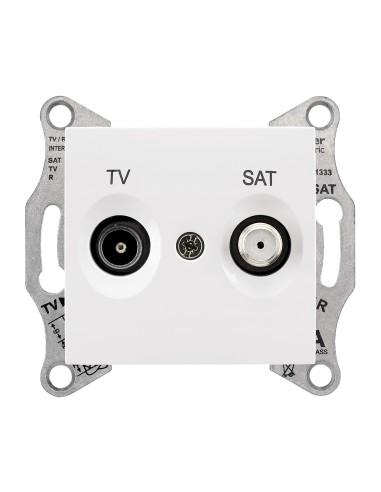 Sedna Gniazdo TV/SAT przelotowe (4dB) biały SDN3401921