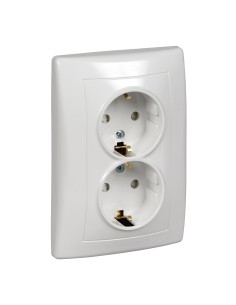 Sedna Gniazdo podwójne Schuko biały SDN3000421 2