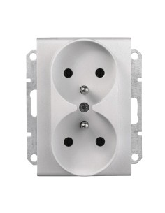 Sedna Gniazdo podwójne 2p+PE do systemu ramkowego aluminium SDN2800960 2