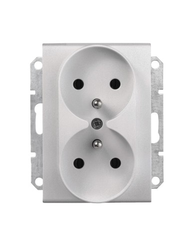 Sedna Gniazdo podwójne 2p+PE do systemu ramkowego aluminium SDN2800960