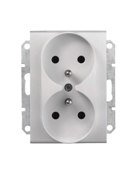 Sedna Gniazdo podwójne 2p+PE do systemu ramkowego aluminium SDN2800960