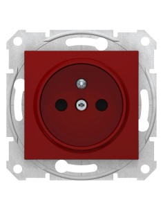 Sedna Gniazdo pojedyncze 2p+PE z przesłonami czerwony SDN2800441 2