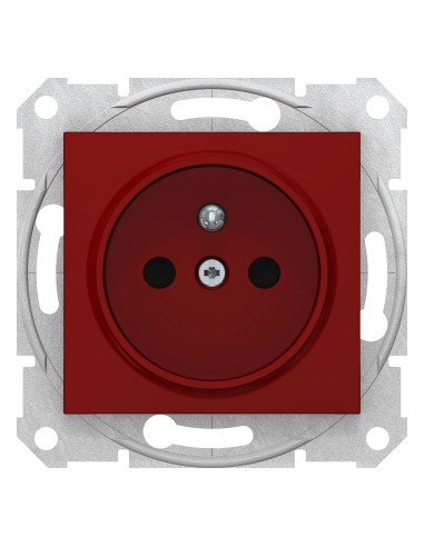 Sedna Gniazdo pojedyncze 2p+PE z przesłonami czerwony SDN2800441