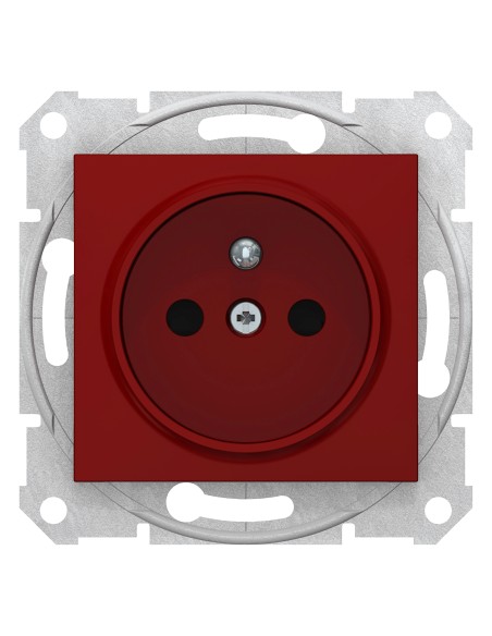 Sedna Gniazdo pojedyncze 2p+PE z przesłonami czerwony SDN2800441