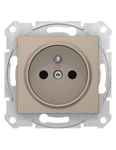 Sedna Gniazdo pojedyncze 2p+PE z przesłonami satyna SDN2800168