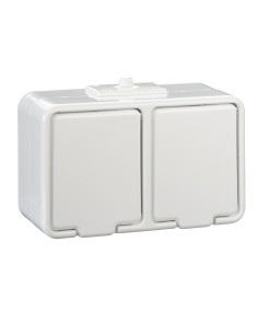 Cedar - Gniazdo podwójne SCHUKO z przesłonami IP44 biały GWN240PC01 2