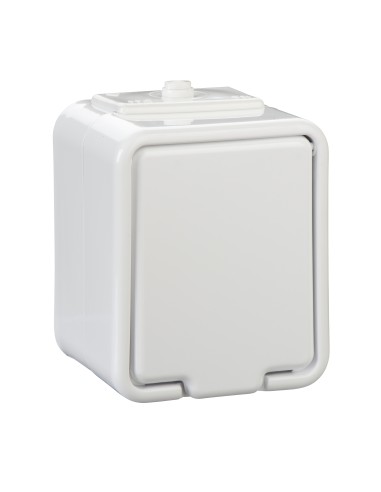 Cedar - Gniazdo pojedyncze SCHUKO z przesłonami IP44 biały GWN140PC01