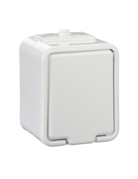 Cedar - Gniazdo pojedyncze SCHUKO z przesłonami IP44 biały GWN140PC01