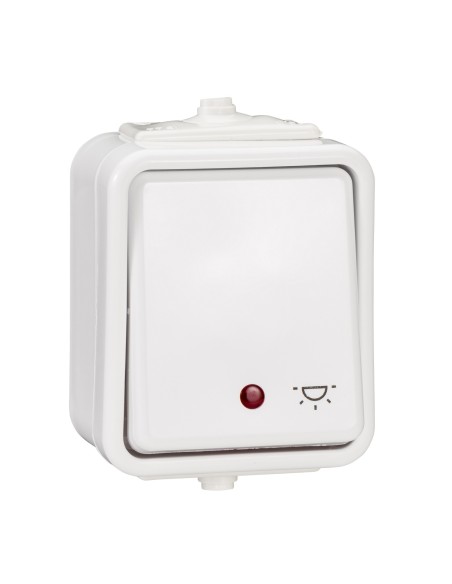 Cedar - Przycisk "światło" z podświetleniem IP44 biały WNT102CS01