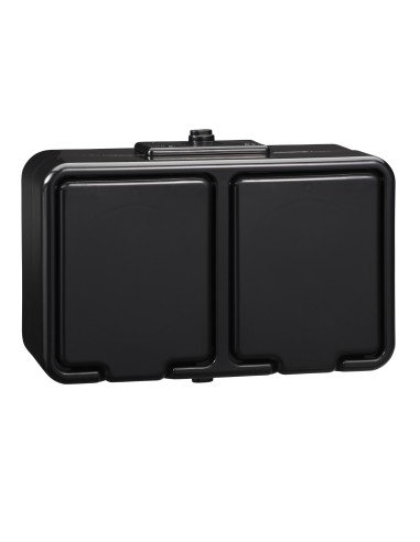 Cedar - Gniazdo podwójne 2P+PE IP44 czarny NT230H05