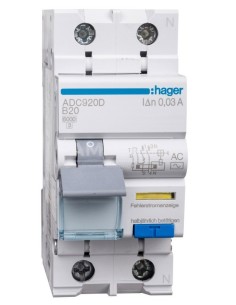 Wyłącznik różnicowo-nadprądowy 2P 20A B 0,03A typ AC ADC920D