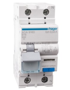 Wyłącznik różnicowo-nadprądowy 2P 16A B 0,03A typ A ADA916D