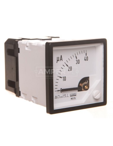 Amperomierz analogowy tablicowy 0-40uA DC kl. 1,5 48x48mm IP50 C3 K90 st. MA16N A00700000A0