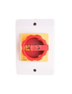 Łącznik krzywkowy 0-1 3P 25A w obudowie żółto/czerwony IP65 3LD2164-0TB53