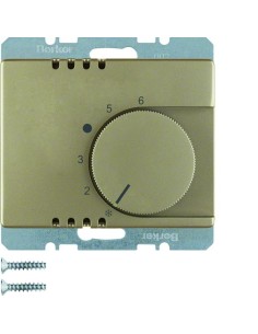 Arsys Regulator temperatury pomieszczenia z zestykiem zmiennym i elementem centralnym, jasny brąz, lakierowany 20269011 Berker H