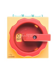 Łącznik krzywkowy 0-1 3P 125A do wbudowania żółto/czerwony IP65 3LD2804-0TK53