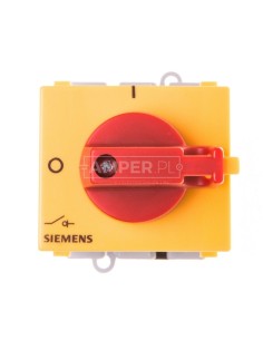 Łącznik krzywkowy 0-1 3P 25A na szynę żółto/czerwony IP44 3LD2130-0TK13