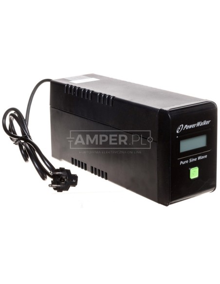 UPS POWER WALKER LINE-INTERACTIVE 800VA 2xPL 230V, czysta sinusoida, RJ11/45 IN/OUT, USB, LCD VI 800 SW/FR