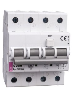 Wyłącznik różnicowo-nadprądowy 4P 20A C 0,03A typ AC KZS-4M 002174025