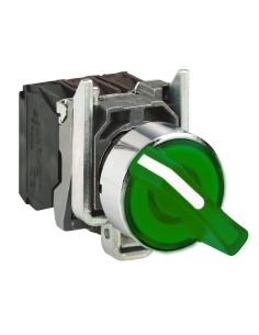 Przełącznik piórk. komp. ziel. podśw. O 22 3 poz. stab., 230 V, 1NO+1NC XB4BK133M5